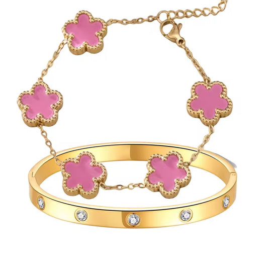 Gold/Pink clover stack (PRE-ORDER)