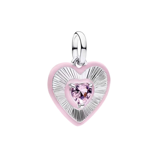 Pink Heart Medallion Charm