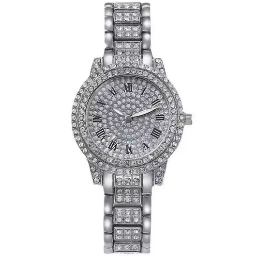 Silver Sparkle face watch