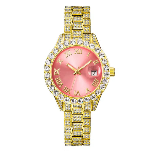 Gold Doll face diamond watch (PRE-ORDER)