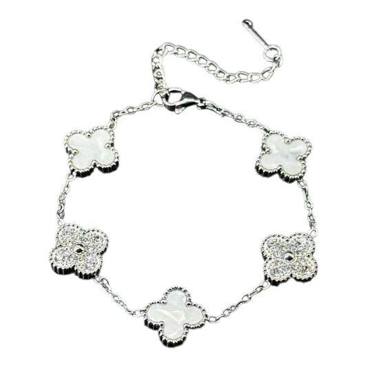 Pearl Bloom Clover Bracelet