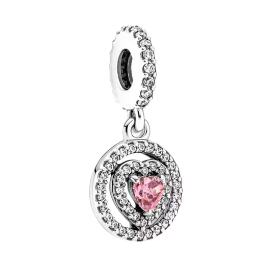 Pink dangle heart charm (PRE-ORDER)