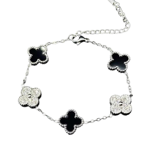Midnight Bloom Clover Bracelet
