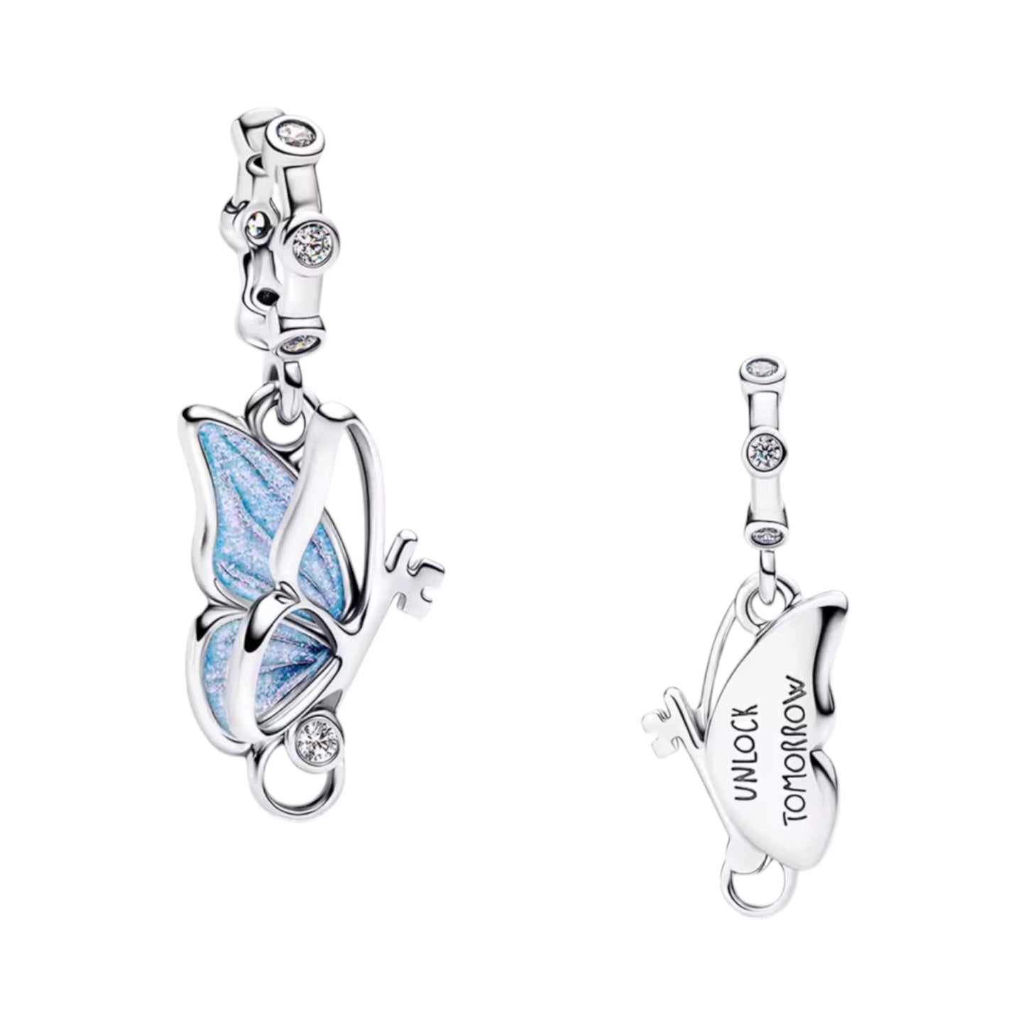 Blue Diamond Butterfly Charm