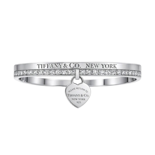 The Diamond Dangle Heart “Talia” Bangle