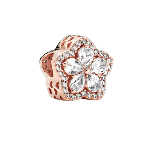 Rose gold diamond flower charm (PRE-ORDER)