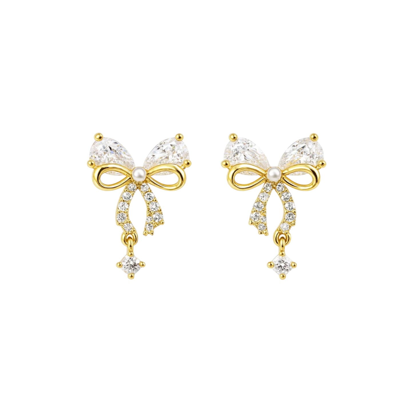 Gold “Lara” Bow Studs