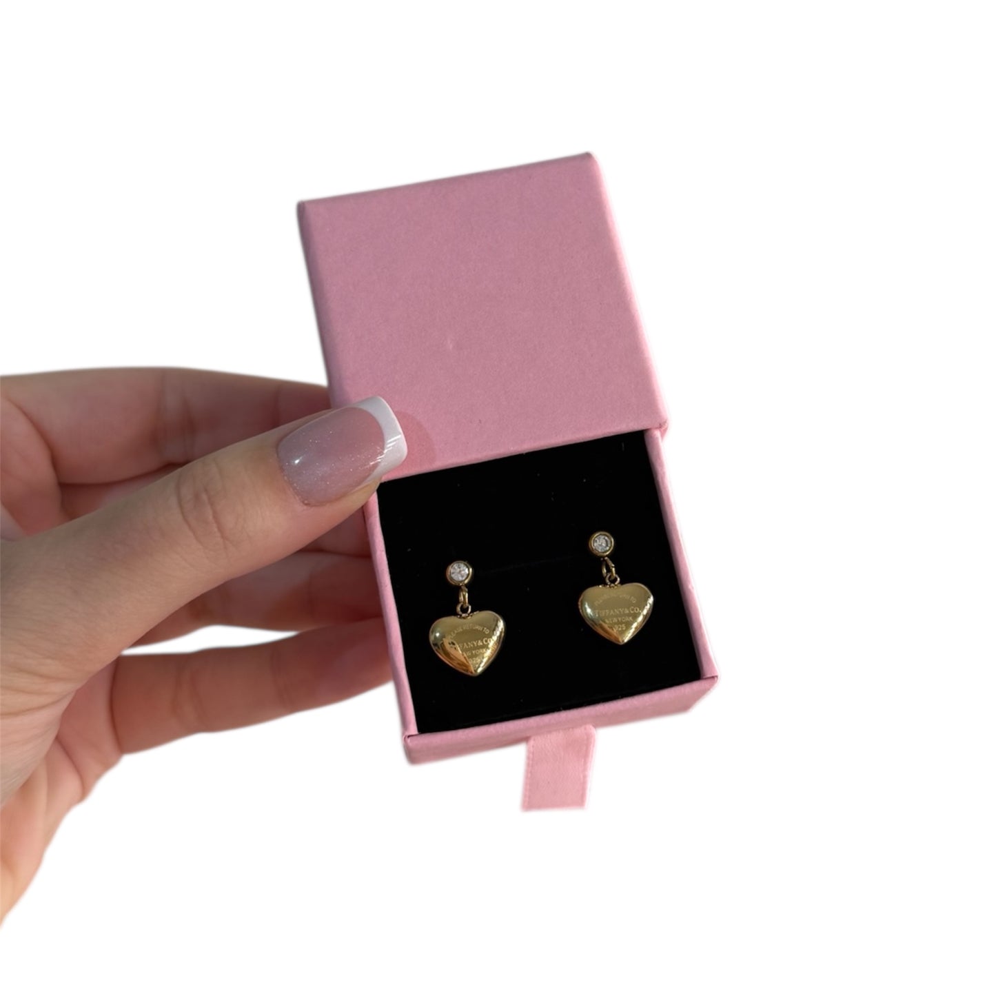 The Gold “Talia” Heart Drop Earrings