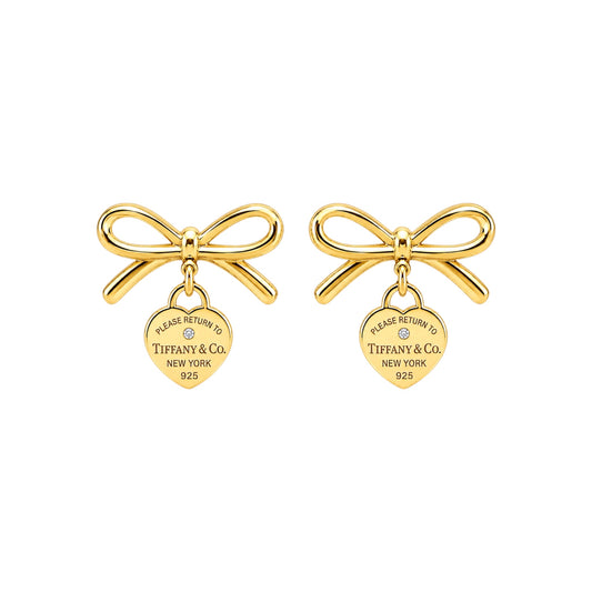 The Gold Dangle Bow “Talia” Earrings