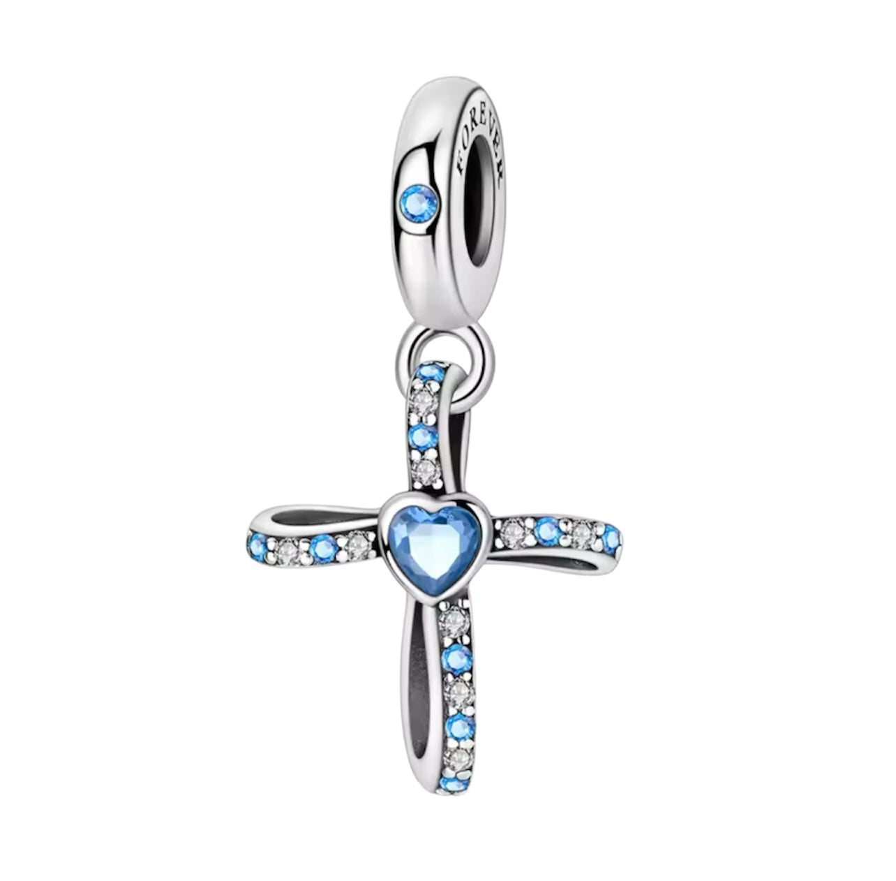 Blue heart cross charm (PRE-ORDER)