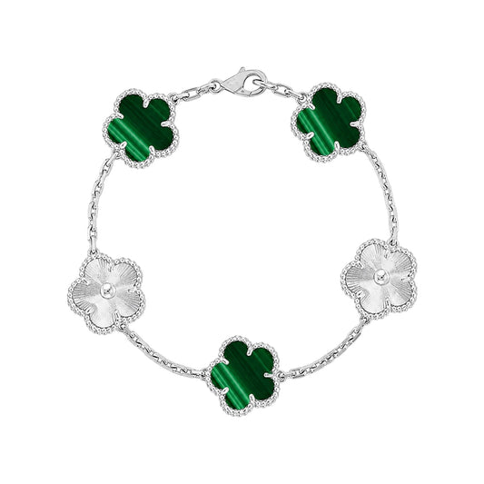 The Two-Toned Silver & Emerald “Vanessa” Bracelet