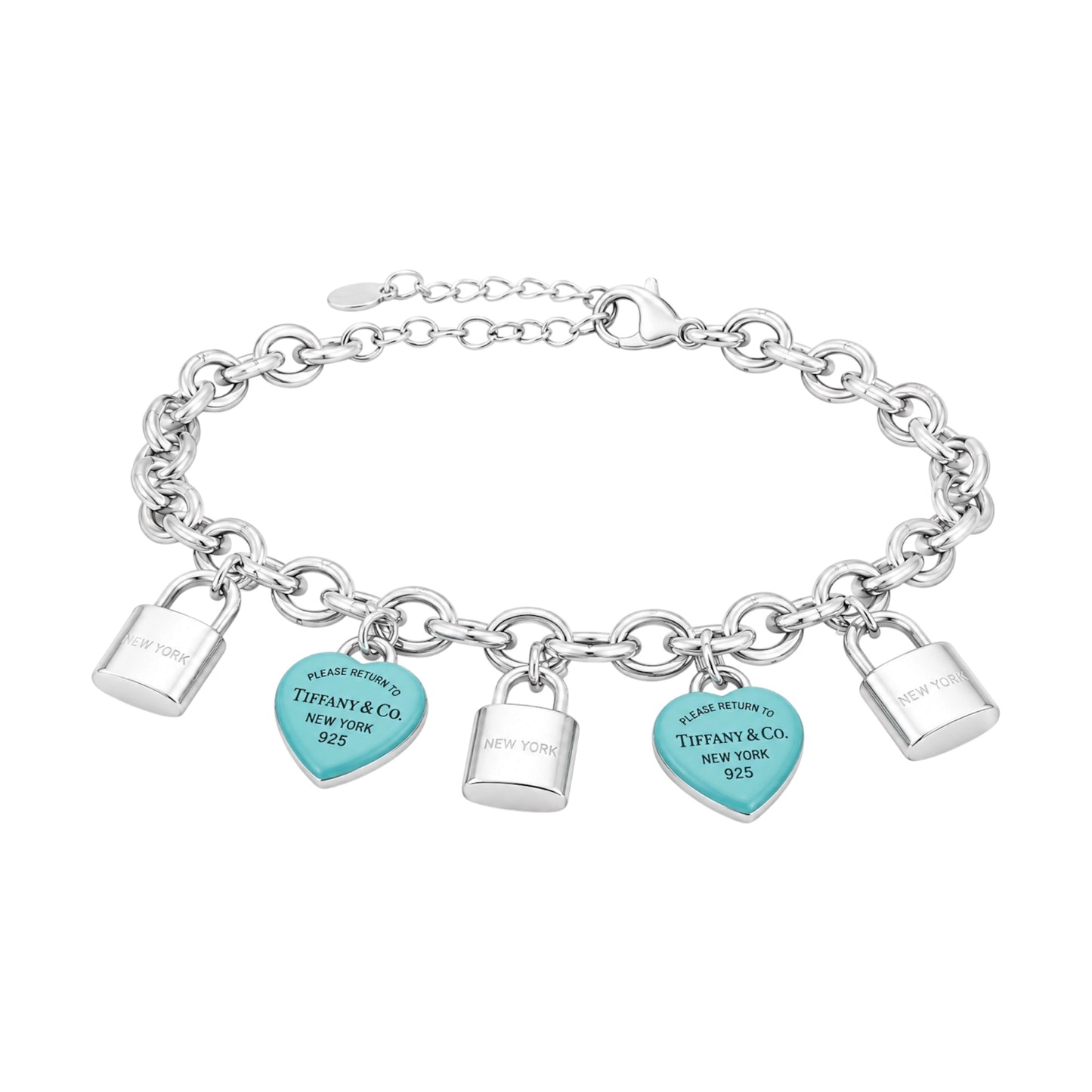 The Turquoise & Silver Heart Padlock “Talia” Bracelet