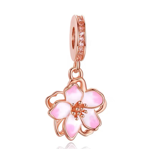 Rose gold dangle flower charm (PRE-ORDER)