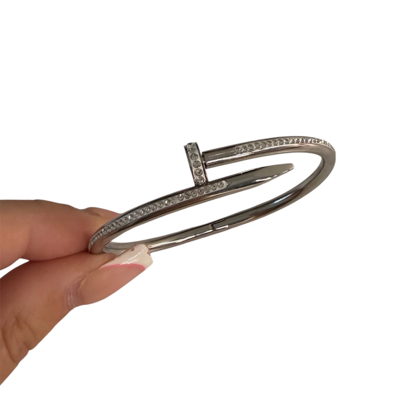 The Silver “Camilla” Diamond Bangle
