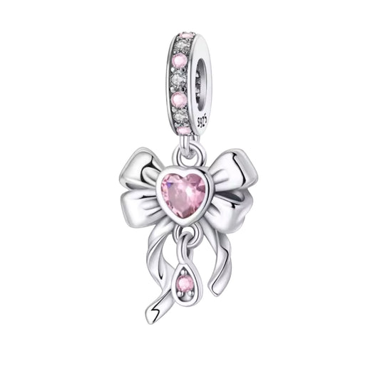 Diamond heart bow charm (PRE-ORDER)
