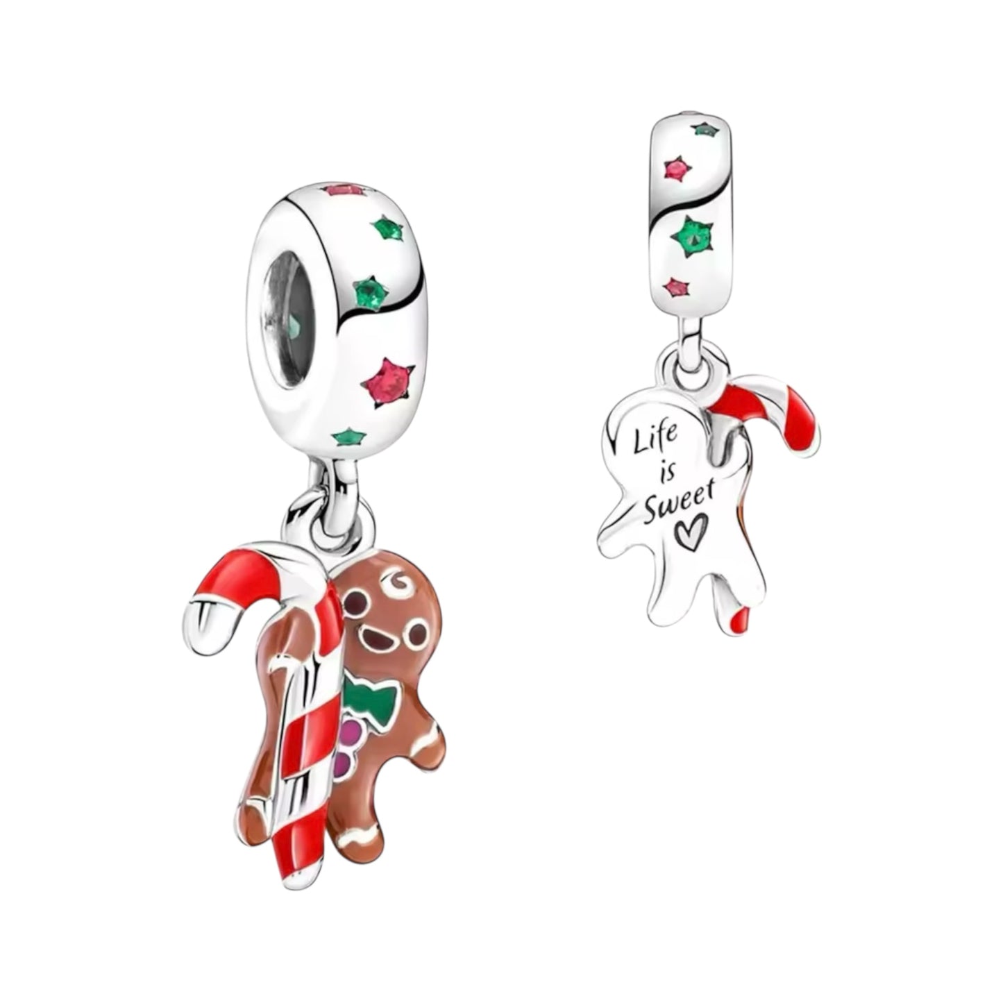 Gingerbread Candy Cane Charm