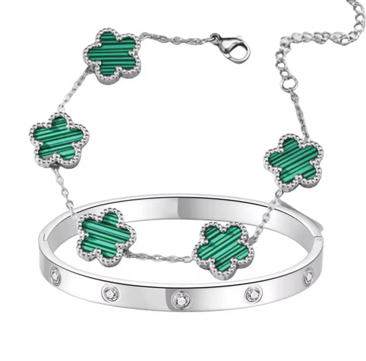 Silver/Green clover stack (PRE-ORDER)