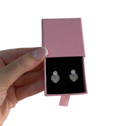 The Silver Diamond Stud “Talia” Earrings