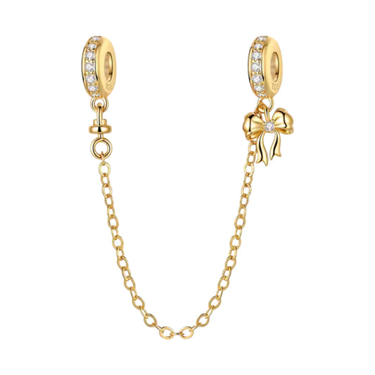 Gold Dangle Bow Safety Chain