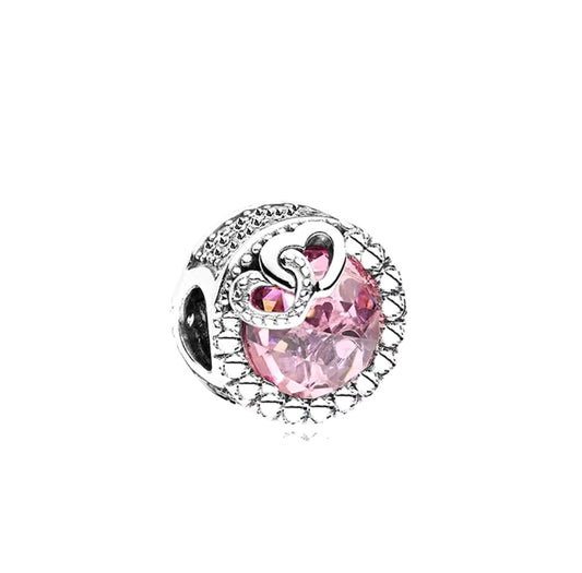 Pink diamond heart charm (PRE-ORDER)