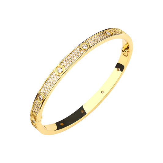 The Gold Diamond Screw “Camilla” Bangle