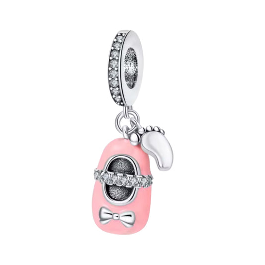 Diamond Baby Shoe Charm