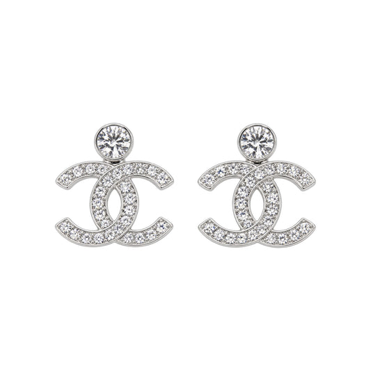The Silver Diamond “Cassie” Drop Earrings
