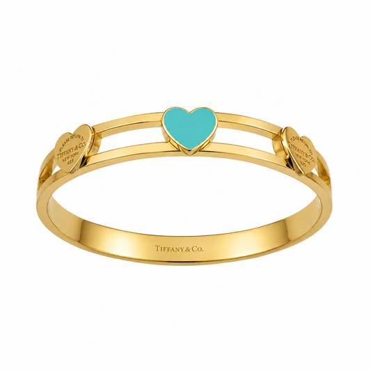 The Gold & Blue Heart “Talia” Bangle