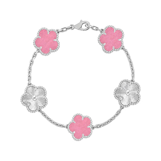 The Two-Toned Silver & Fuchsia “Vanessa” Bracelet