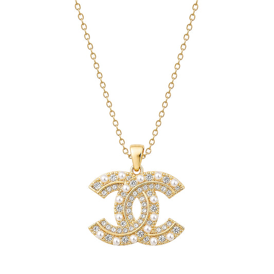 The Gold Diamond & Pearl “Cassie” Necklace