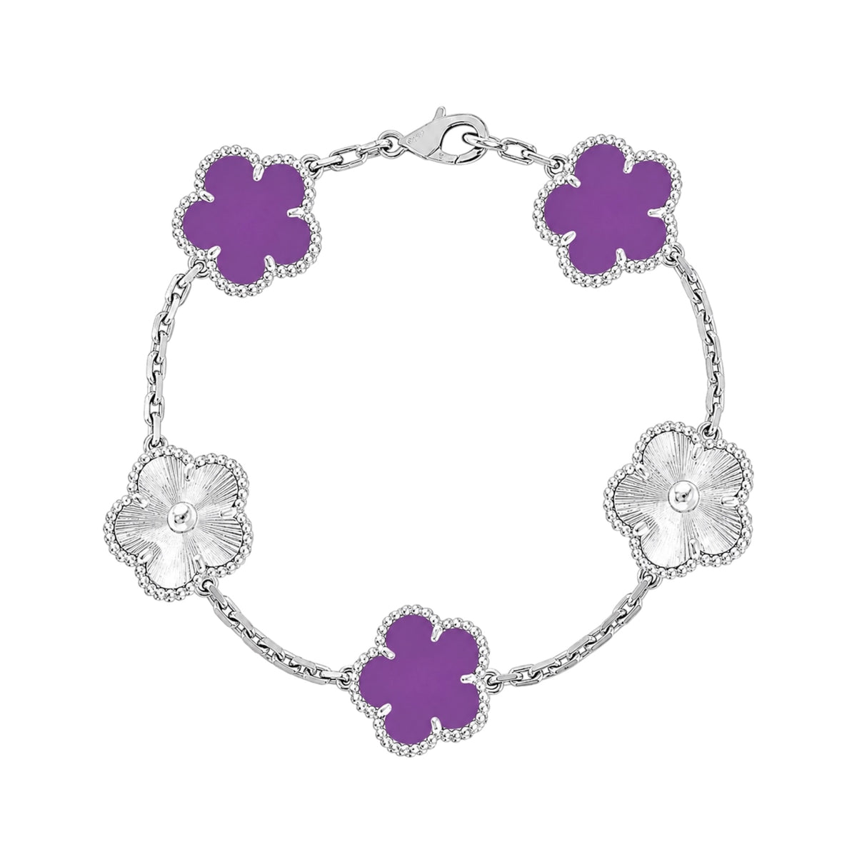 The Two-Toned Silver & Plum “Vanessa” Bracelet