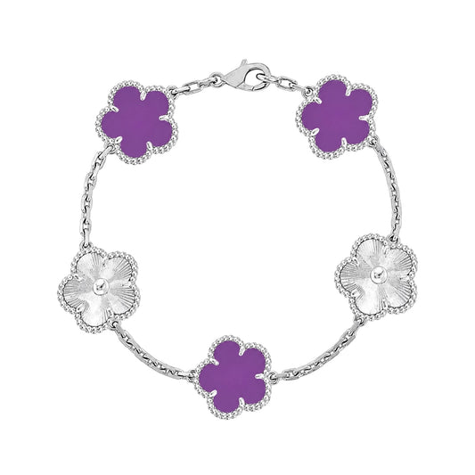 The Two-Toned Silver & Plum “Vanessa” Bracelet