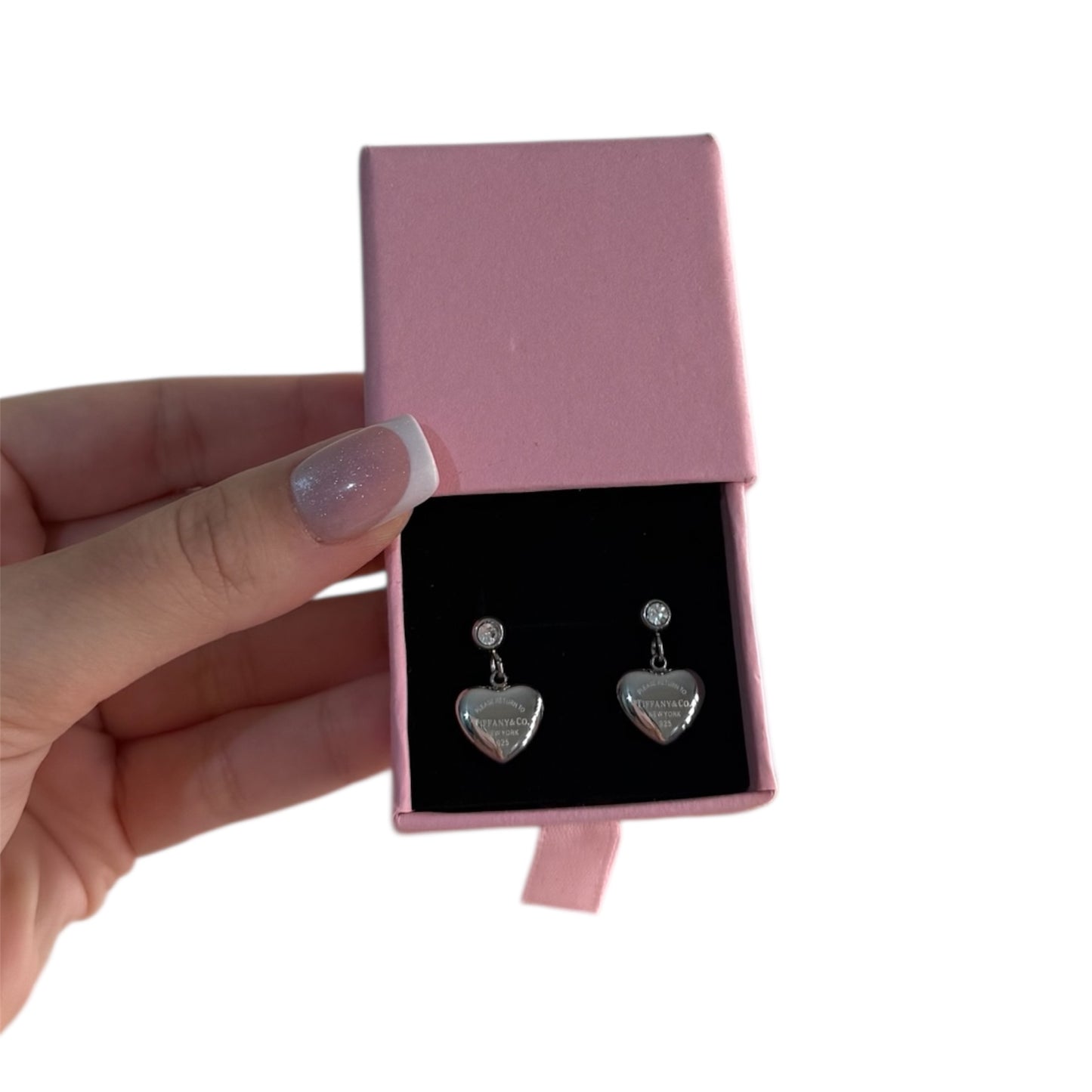 The Silver “Talia” Heart Drop Earrings