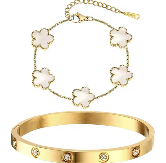 Clover stack *White & Gold* (PRE-ORDER)