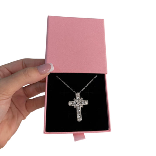 The Silver Diamond Cross Necklace