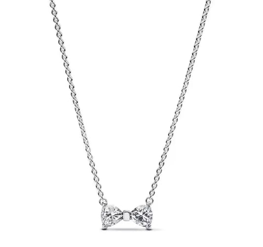 Sparkle Silver Bow Necklace (PRE-ORDER)