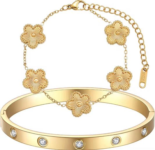 Gold clover stack duo (PRE-ORDER)