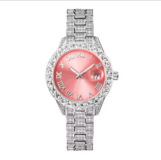 Silver Doll face diamond watch (PRE-ORDER)
