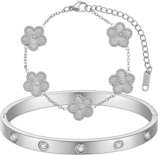 Silver clover stack duo (PRE-ORDER)