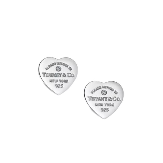 T heart diamond earrings