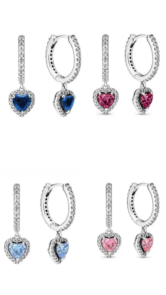 Heart diamond hoops (PRE-ORDER)