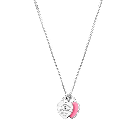 The Pink Double Heart Diamond “Talia” Necklace