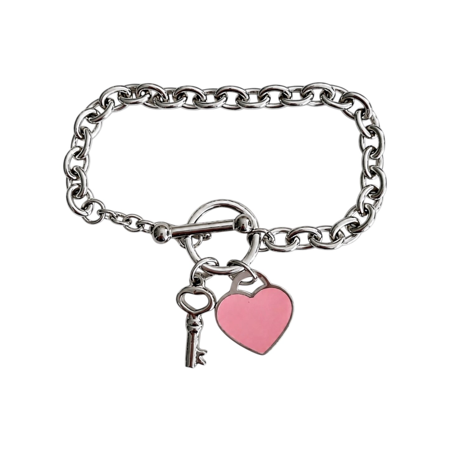 The Pink Heart & Key “Talia” Bracelet