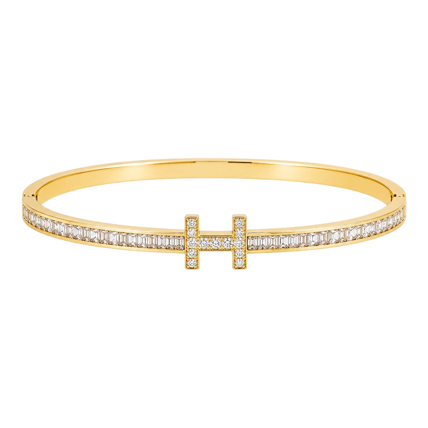The Gold Diamond H Bangle