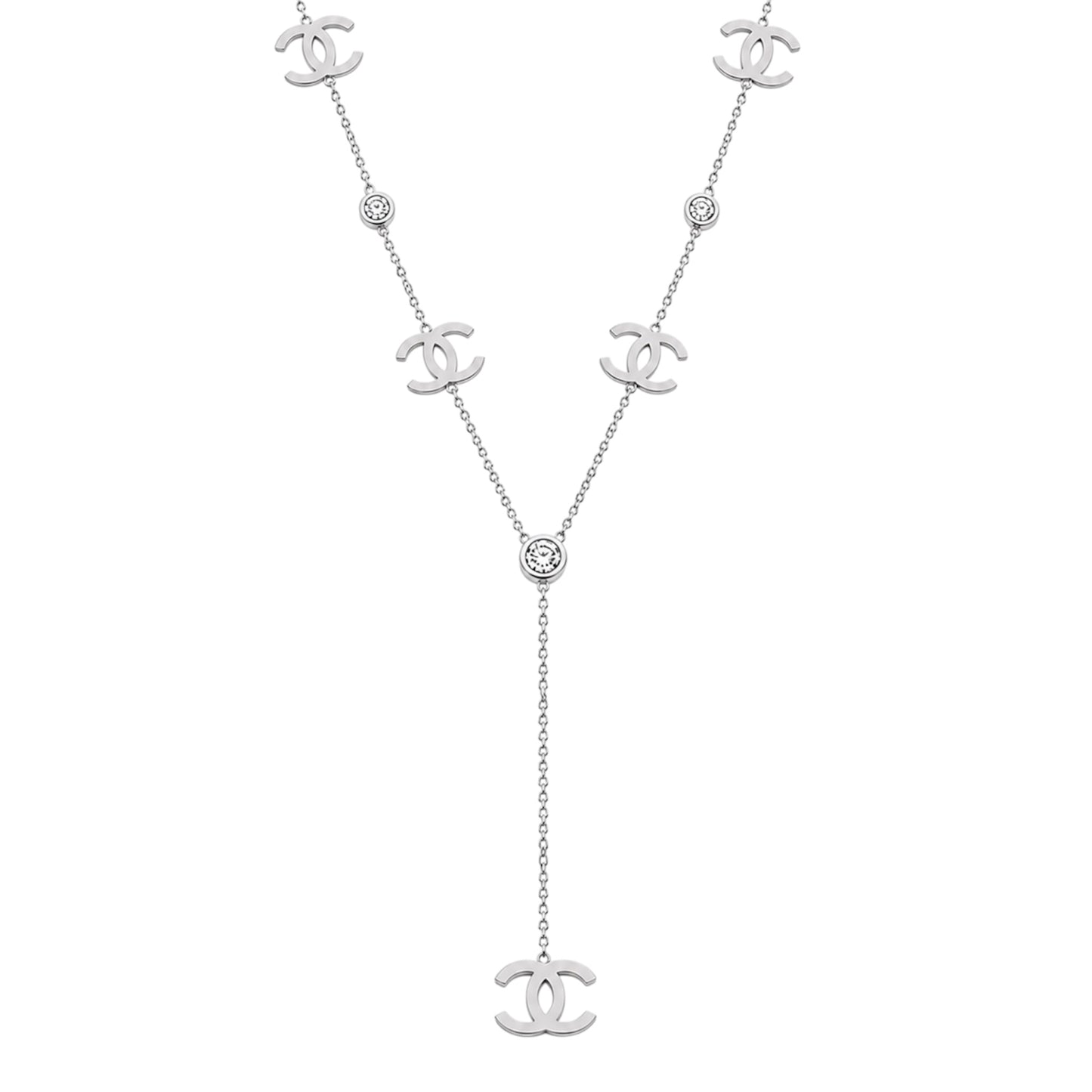 The Elegant Silver Drop “Cassie” Necklace