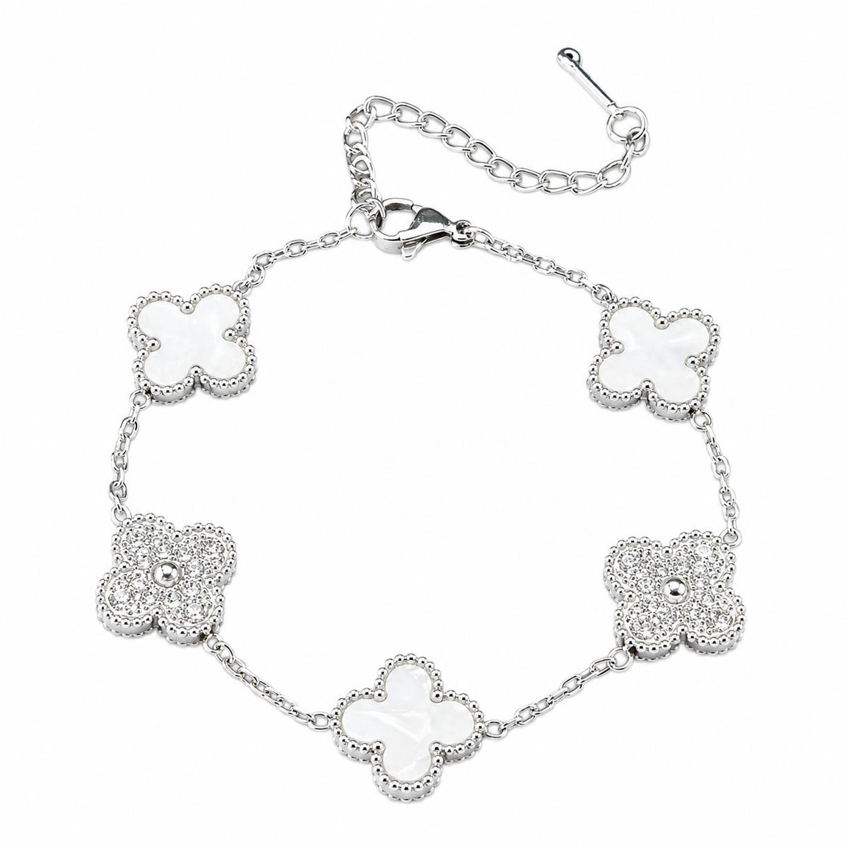 The “Pearl Bloom” Clover Bracelet