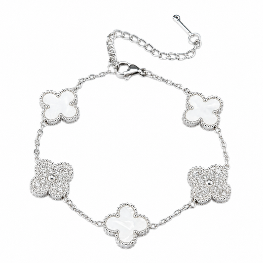The “Pearl Bloom” Clover Bracelet