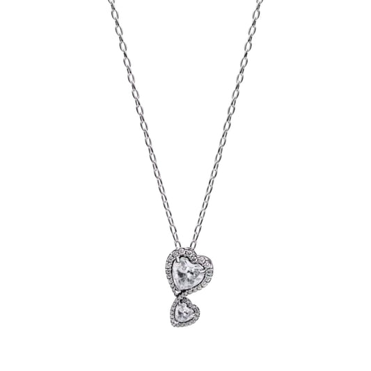 Silver Double Heart Necklace (PRE-ORDER)