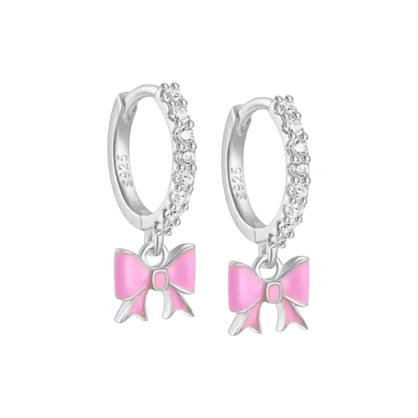 Baby Pink Diamond Bow Huggies (PRE-ORDER)