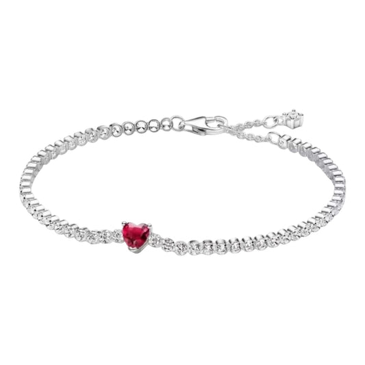 Ruby Red Heart tennis bracelet (PRE-ORDER)